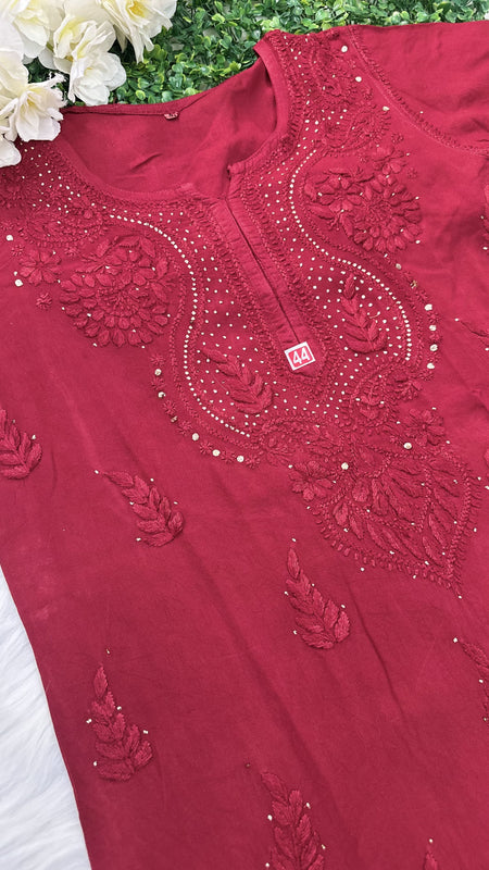 RAYON HEAVY KURTI WITH MUKAiSH WORK