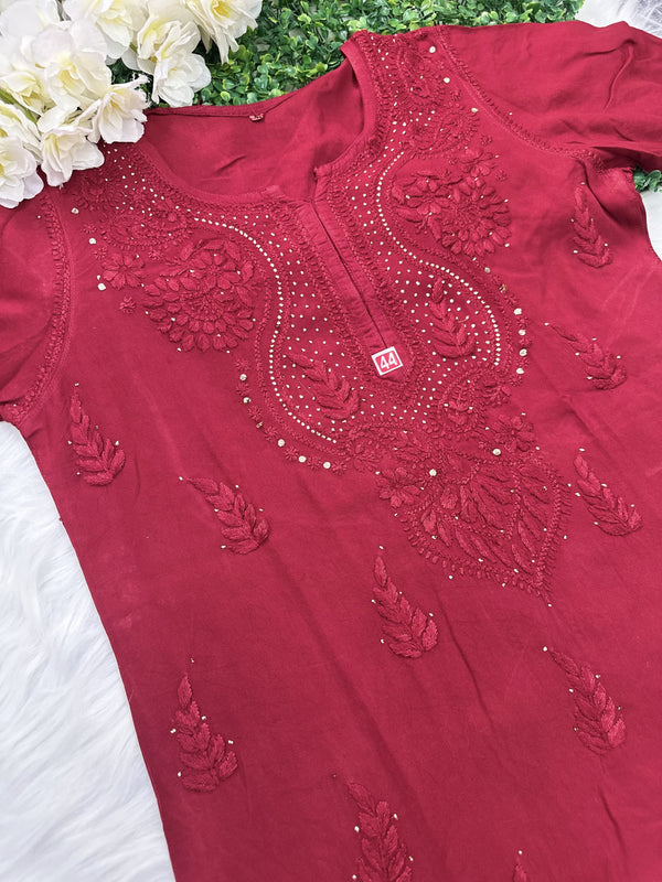 RAYON HEAVY KURTI WITH MUKAiSH WORK