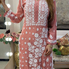 Viscose 3D Handwork Kurti / Viscose 3D kurti