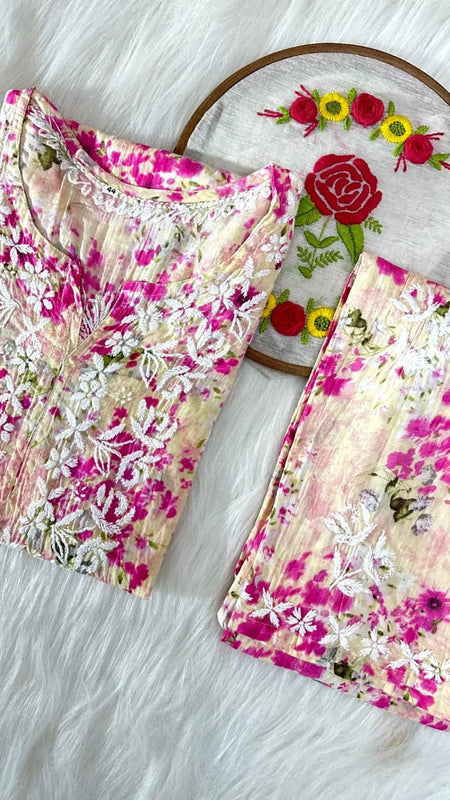 HAND EMBROIDED MAL MAL PRINTED CO-ORD SET