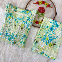 HAND EMBROIDED MAL MAL PRINTED CO-ORD SET