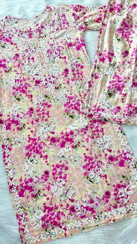 HAND EMBROIDED MAL MAL PRINTED CO-ORD SET