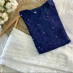 Versatile and Stylish Mukesh Embroidery in Rayon Kurti with Free Gift 💝 Inside