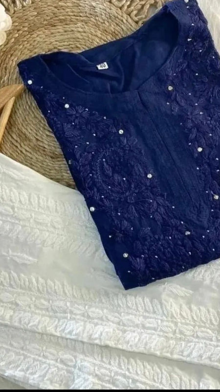 Versatile and Stylish Mukesh Embroidery in Rayon Kurti with Free Gift 💝 Inside