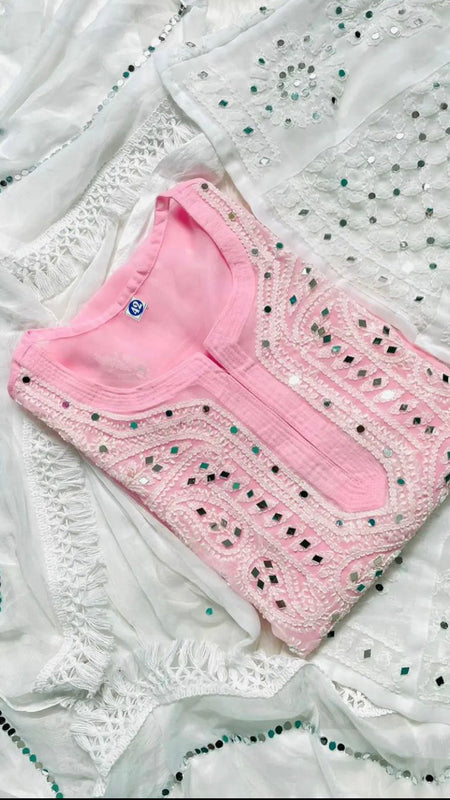 GALA BOOTI KURTI WITH SHARARA WITH DUPATTA