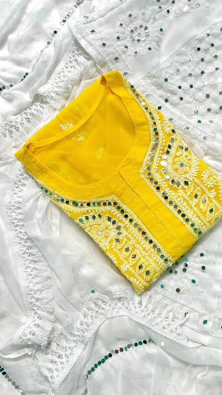 GALA BOOTI KURTI WITH SHARARA WITH DUPATTA