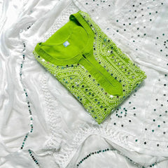 GALA BOOTI KURTI WITH SHARARA WITH DUPATTA