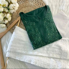 Versatile and Stylish Mukesh Embroidery in Rayon Kurti with Free Gift 💝 Inside