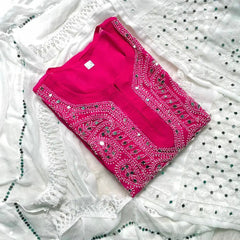 GALA BOOTI KURTI WITH SHARARA WITH DUPATTA