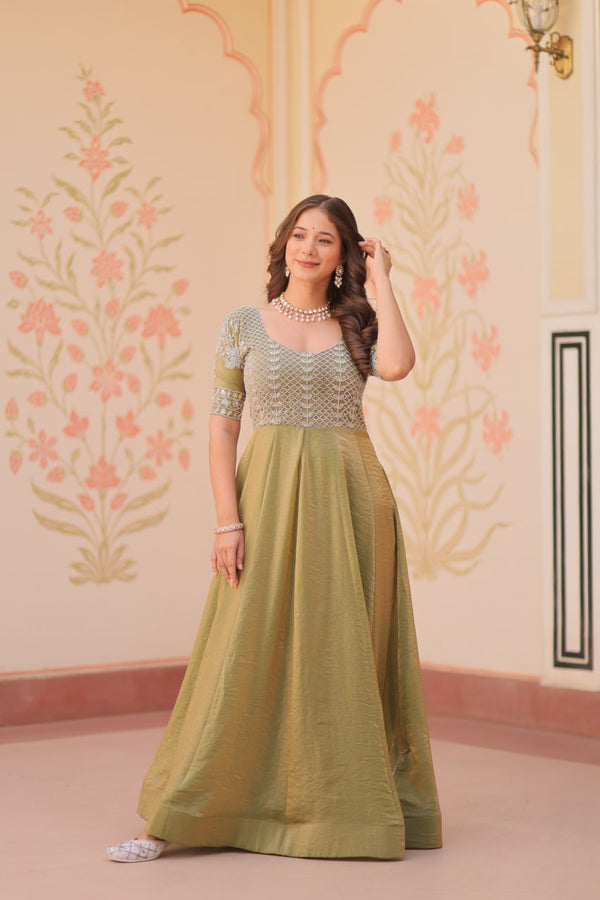 FENDY GOWN WITH EMBROIDERY WORK