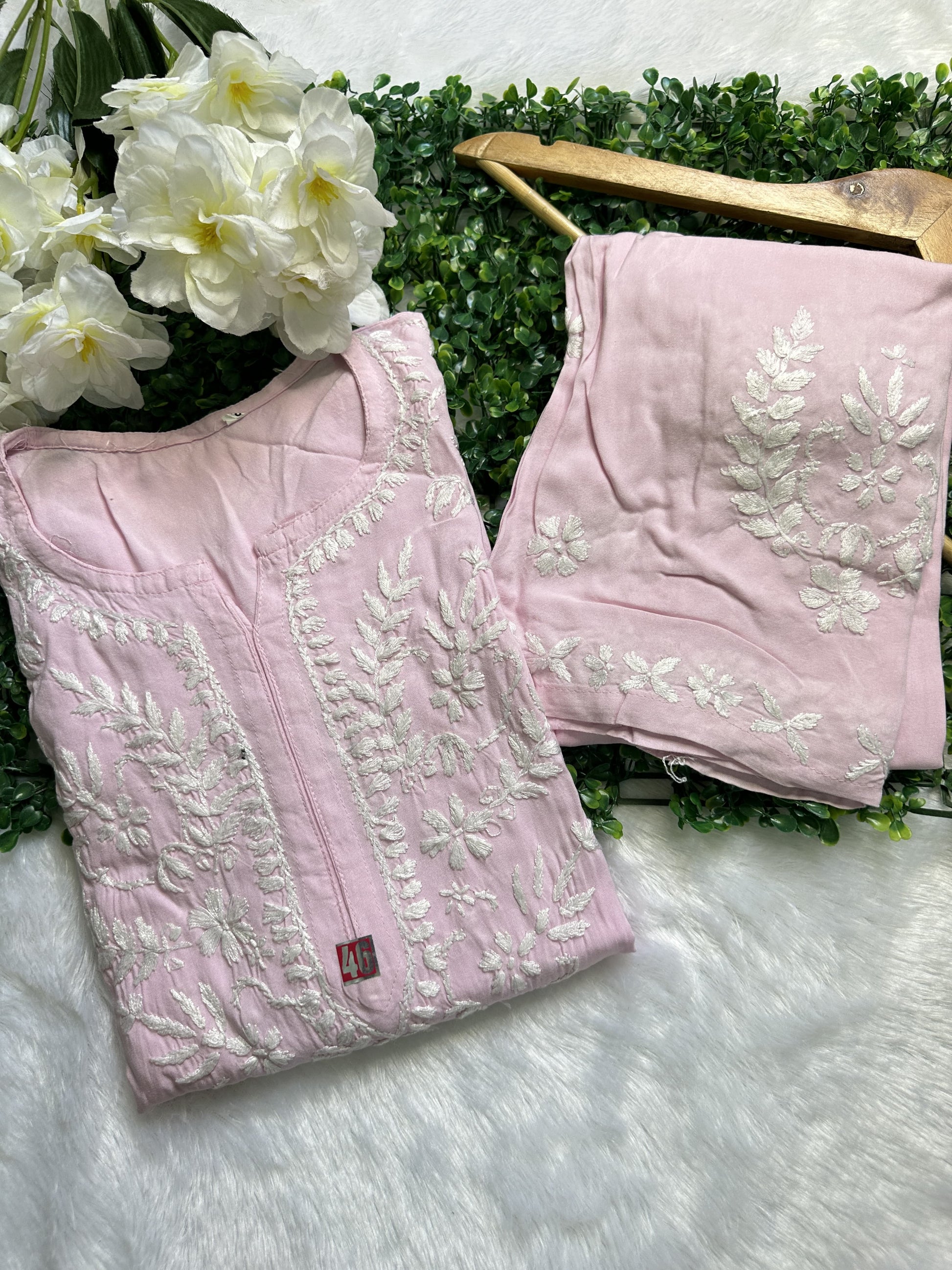 RAYON SET WITH WHITE EMBROIDERY WITH FREE GIFT  💝 INSIDE