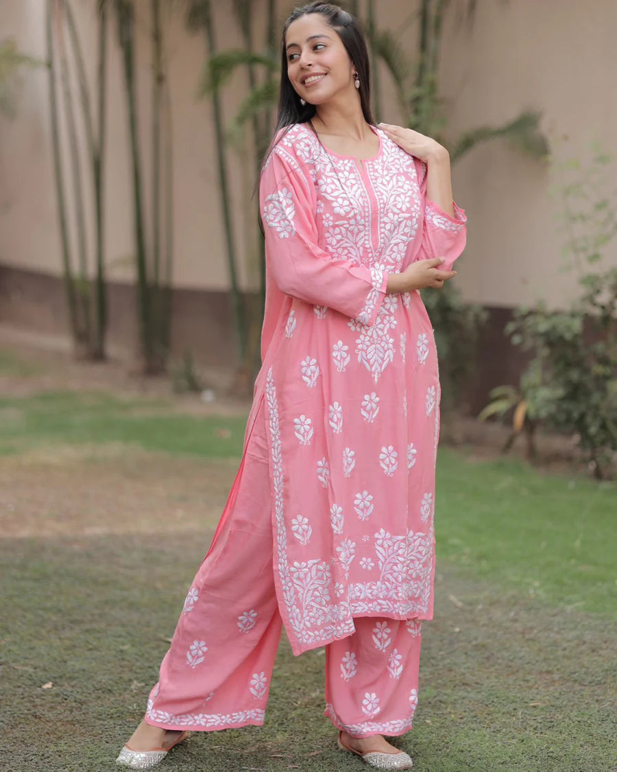 Evander Embroidery Rayon Co-ord Set