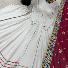 Exclusive Trending Designer Gown with Heavy sequence embroidery Dupatta 👗
