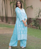 Evander Embroidery Rayon Co-ord Set