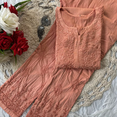 Razia Chikankar Hand Embroideredi Pant Set With Free Gift  💝  Inside