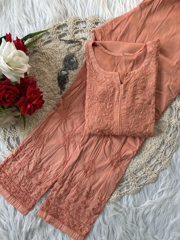Razia Chikankar Hand Embroideredi Pant Set With Free Gift  💝  Inside