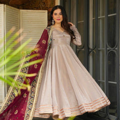Exclusive Trending Designer Gown with Heavy sequence embroidery Dupatta 👗