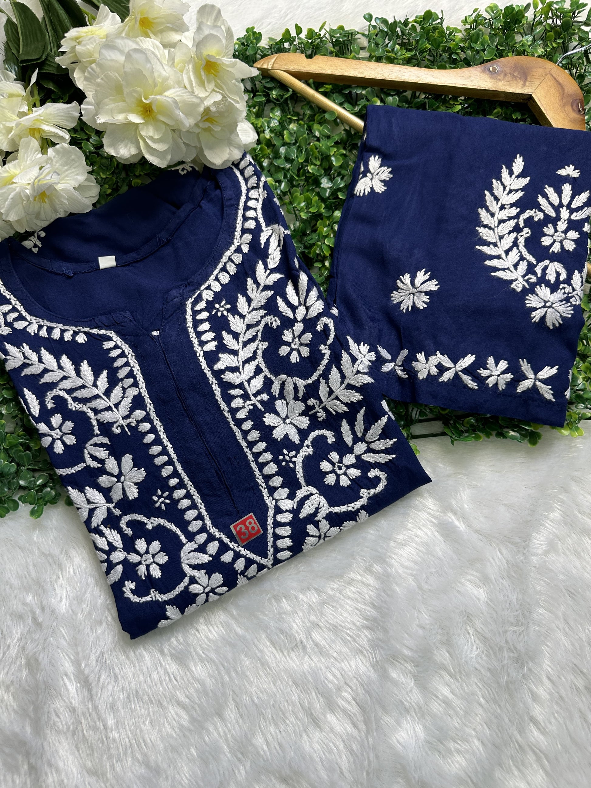 RAYON SET WITH WHITE EMBROIDERY WITH FREE GIFT  💝 INSIDE