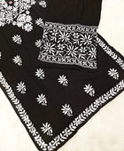 Black modal embroidery full set ethenic wear