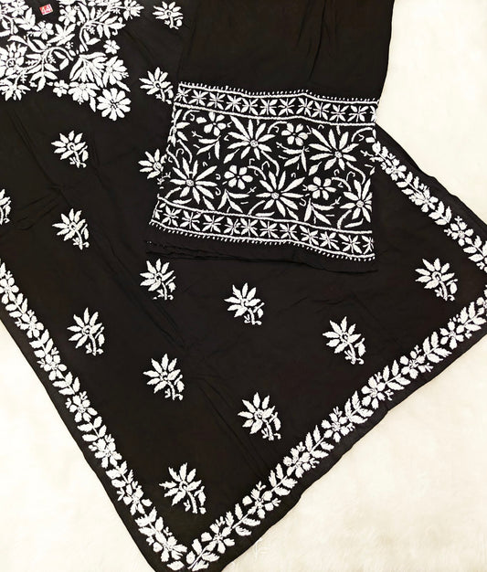 Black modal embroidery full set ethenic wear