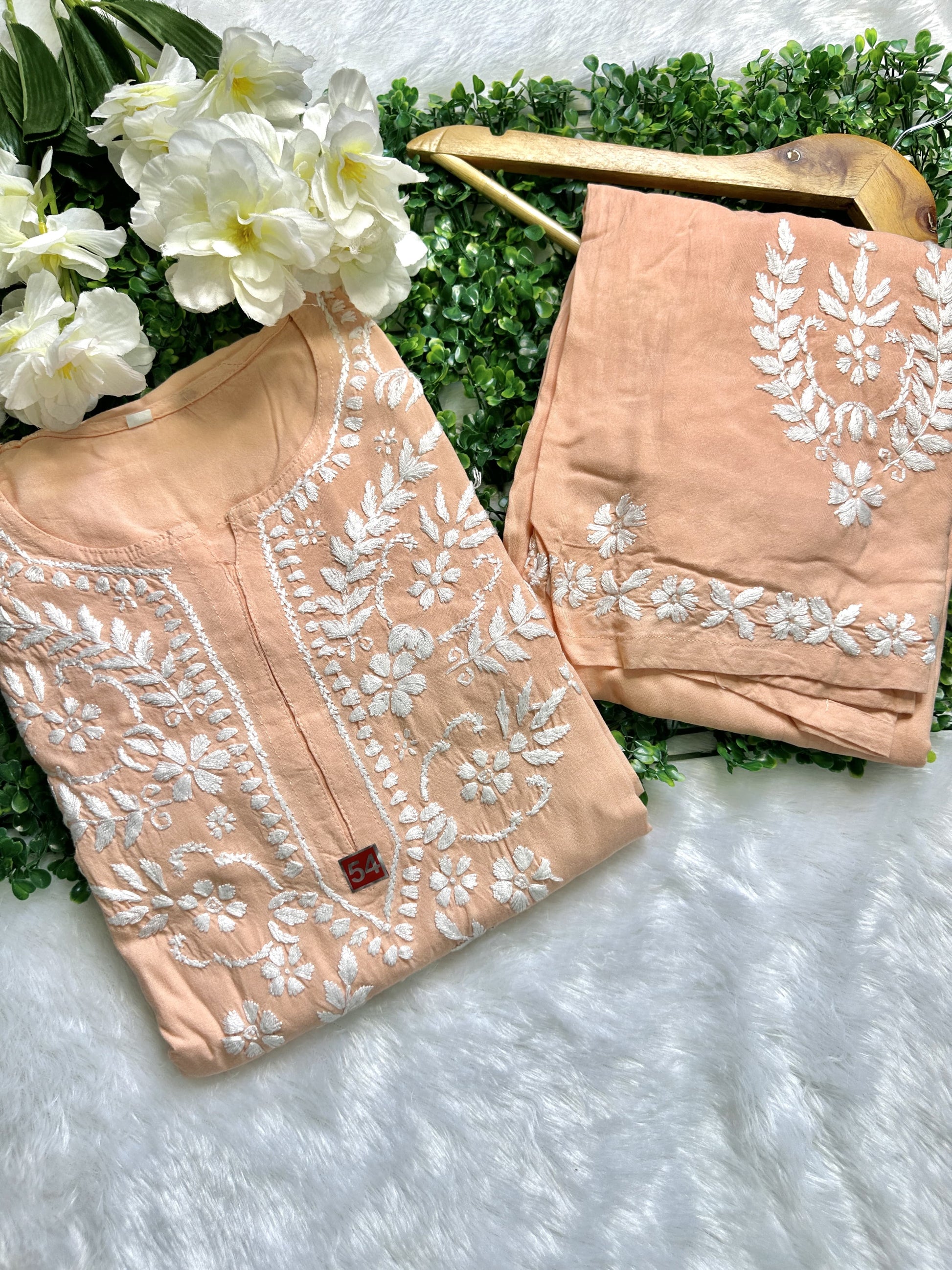 RAYON SET WITH WHITE EMBROIDERY WITH FREE GIFT  💝 INSIDE