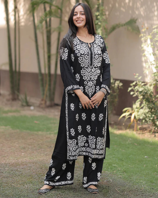 Evander Embroidery Rayon Co-ord Set