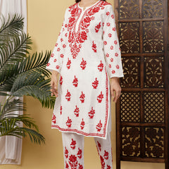 CHANDERI CO-ORD SET WITH  COLOUR THREAD WITH FREE GIFT 💝  INSIDE