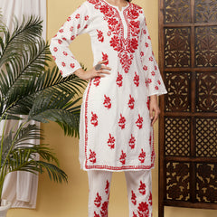 CHANDERI CO-ORD SET WITH  COLOUR THREAD WITH FREE GIFT 💝  INSIDE