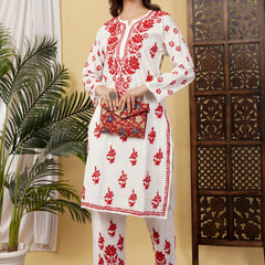 CHANDERI CO-ORD SET WITH  COLOUR THREAD WITH FREE GIFT 💝  INSIDE