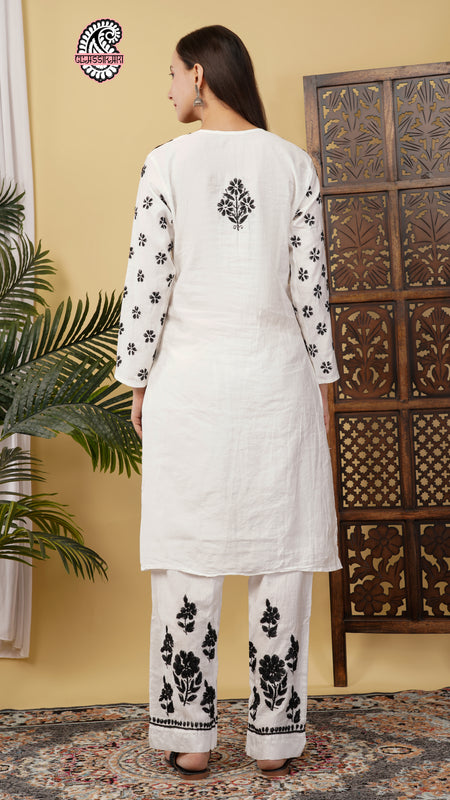 CHANDERI CO-ORD SET WITH  COLOUR THREAD WITH FREE GIFT 💝  INSIDE