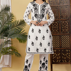 CHANDERI CO-ORD SET WITH  COLOUR THREAD WITH FREE GIFT 💝  INSIDE