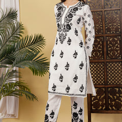 CHANDERI CO-ORD SET WITH  COLOUR THREAD WITH FREE GIFT 💝  INSIDE