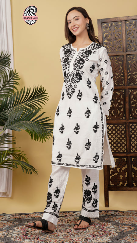CHANDERI CO-ORD SET WITH  COLOUR THREAD WITH FREE GIFT 💝  INSIDE