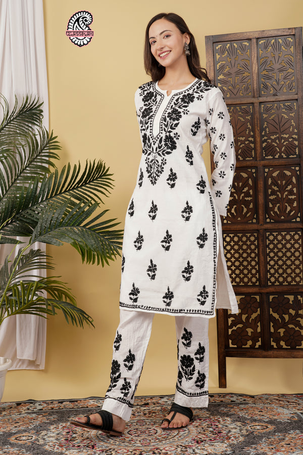 CHANDERI CO-ORD SET WITH  COLOUR THREAD WITH FREE GIFT 💝  INSIDE