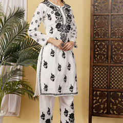 CHANDERI CO-ORD SET WITH  COLOUR THREAD WITH FREE GIFT 💝  INSIDE