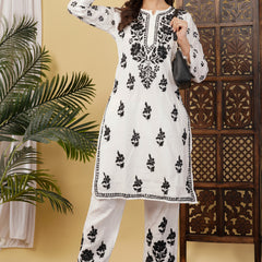 CHANDERI CO-ORD SET WITH  COLOUR THREAD WITH FREE GIFT 💝  INSIDE