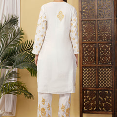 CHANDERI CO-ORD SET WITH  COLOUR THREAD WITH FREE GIFT 💝  INSIDE