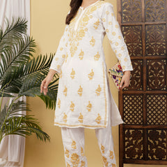CHANDERI CO-ORD SET WITH  COLOUR THREAD WITH FREE GIFT 💝  INSIDE
