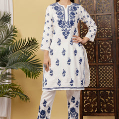 CHANDERI CO-ORD SET WITH  COLOUR THREAD WITH FREE GIFT 💝  INSIDE
