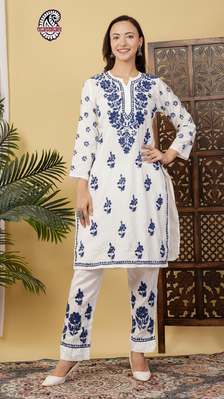CHANDERI CO-ORD SET WITH  COLOUR THREAD WITH FREE GIFT 💝  INSIDE