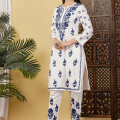 CHANDERI CO-ORD SET WITH  COLOUR THREAD WITH FREE GIFT 💝  INSIDE