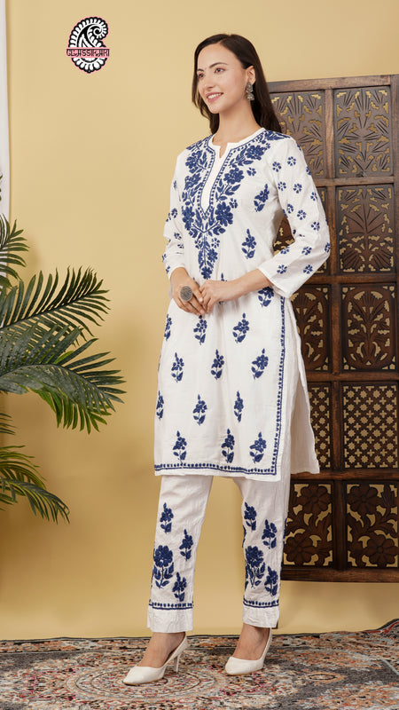 CHANDERI CO-ORD SET WITH  COLOUR THREAD WITH FREE GIFT 💝  INSIDE