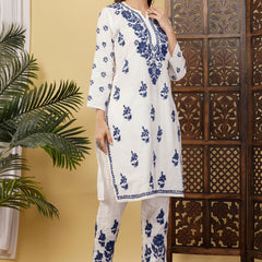 CHANDERI CO-ORD SET WITH  COLOUR THREAD WITH FREE GIFT 💝  INSIDE