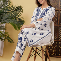 CHANDERI CO-ORD SET WITH  COLOUR THREAD WITH FREE GIFT 💝  INSIDE