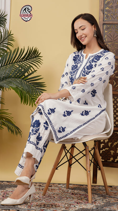 CHANDERI CO-ORD SET WITH  COLOUR THREAD WITH FREE GIFT 💝  INSIDE