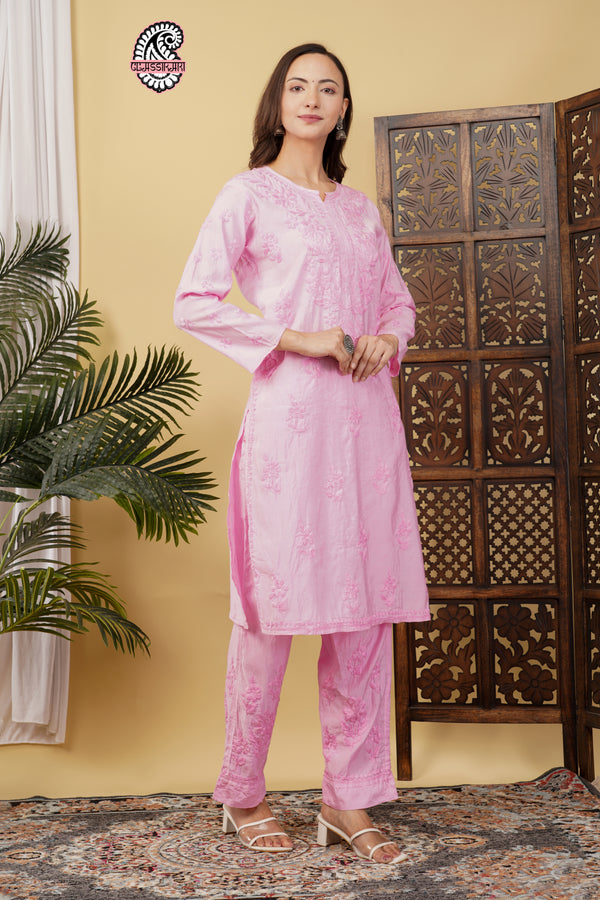 CHANDERI TONE WORK CO-ORD SET WITH FREE GIFT 💝  INSIDE