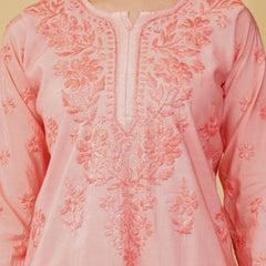 CHANDERI KURTI WITH HEAVY WORK WITH FREE GIFT 💝  INSIDE