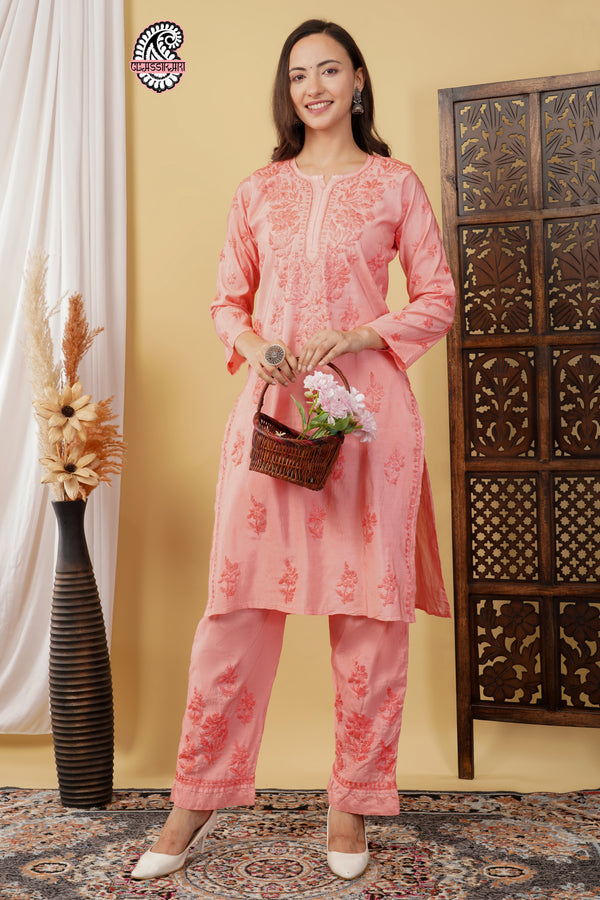 CHANDERI TONE WORK CO-ORD SET WITH FREE GIFT 💝  INSIDE