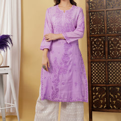 CHANDERI KURTI WITH HEAVY WORK WITH FREE GIFT 💝  INSIDE