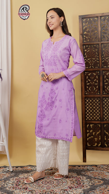 CHANDERI KURTI WITH HEAVY WORK WITH FREE GIFT 💝  INSIDE